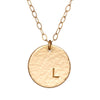 Large Hammered Disc with Initial in Gold - Lulu + Belle Jewellery