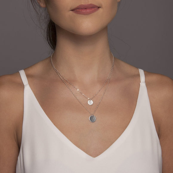 Layered Silver Discs Necklace - Lulu + Belle Jewellery