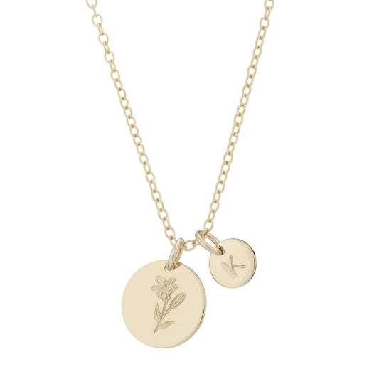 Lily pendant with initial gold - Lulu + Belle Jewellery