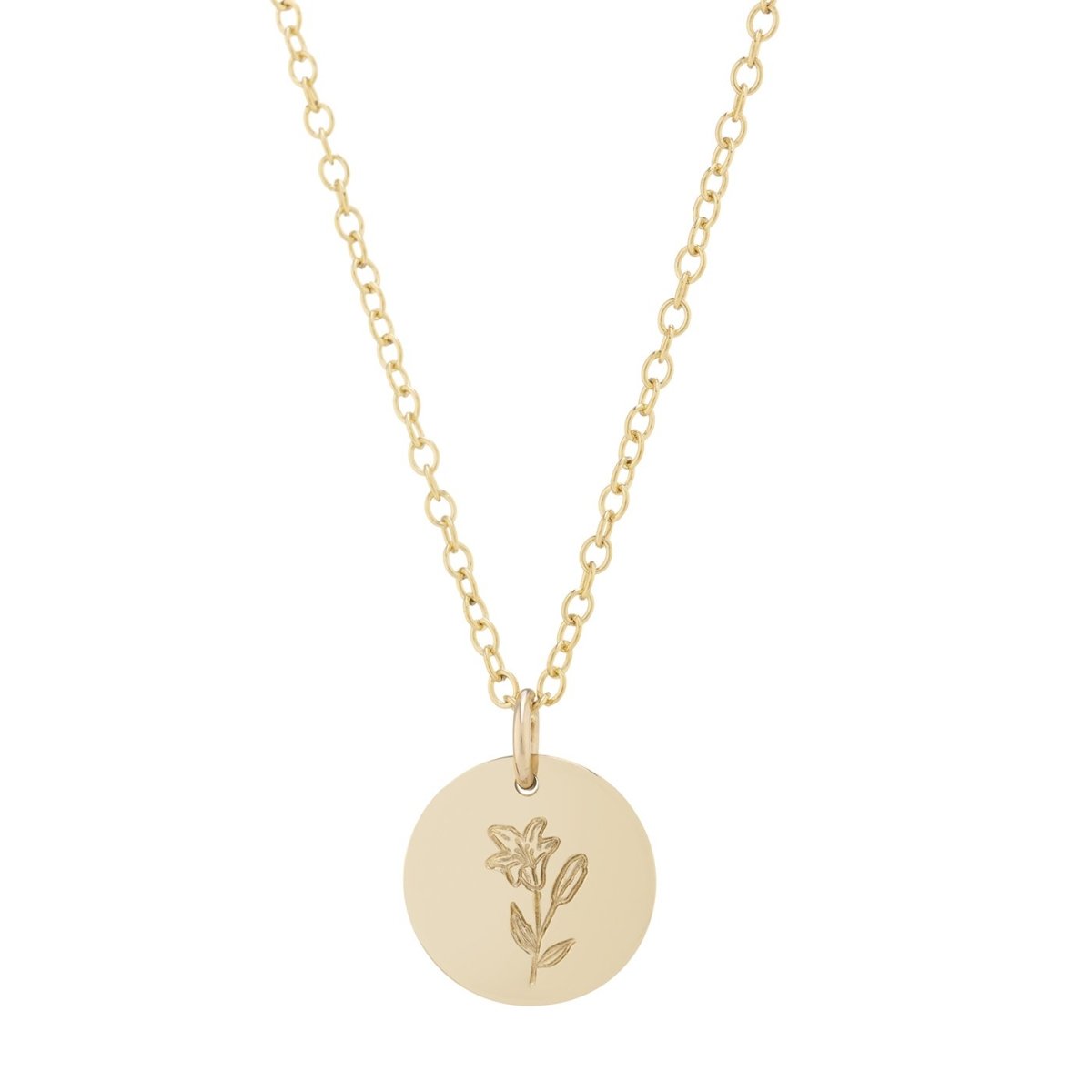 gold lily flower necklace Lily necklace gold