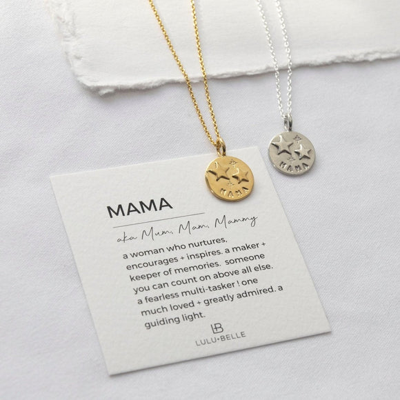 MAMA Necklace with Stars Gold - Lulu + Belle Jewellery