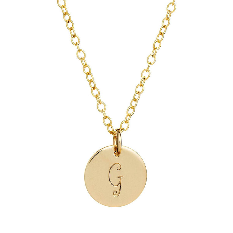 Medium Gold Initial Necklace Script - Lulu + Belle Jewellery