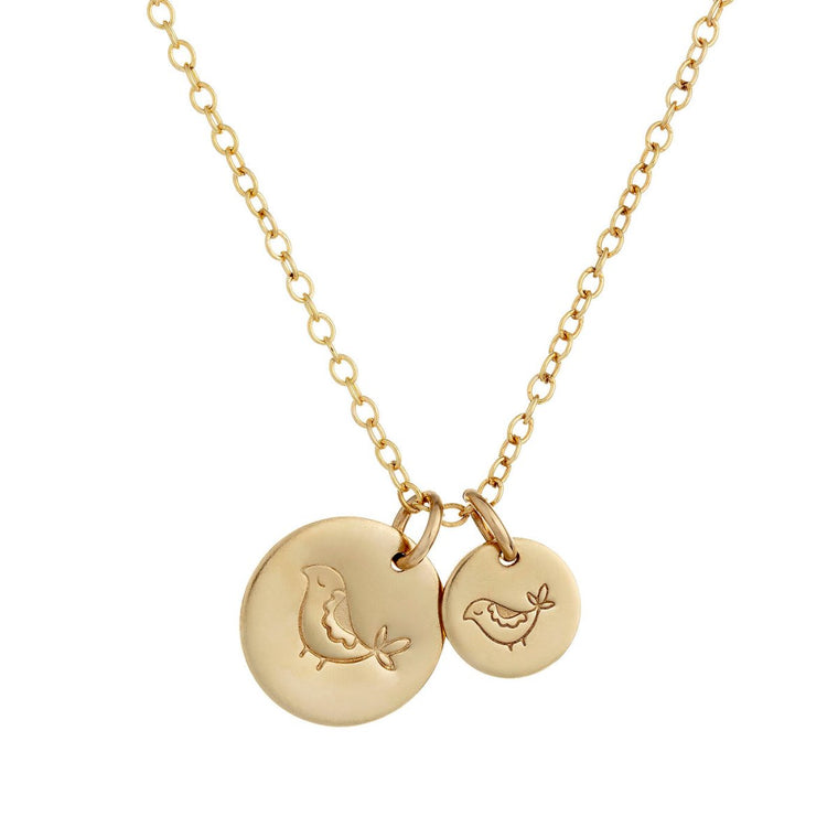 Mother Necklace - Mama Bird + Baby Bird - Lulu + Belle Jewellery