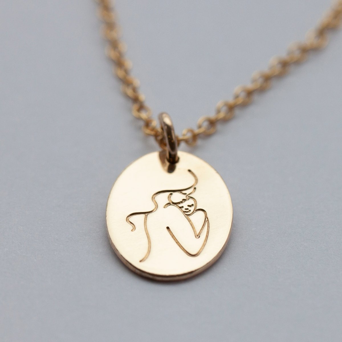 mum and baby necklace gold or silver