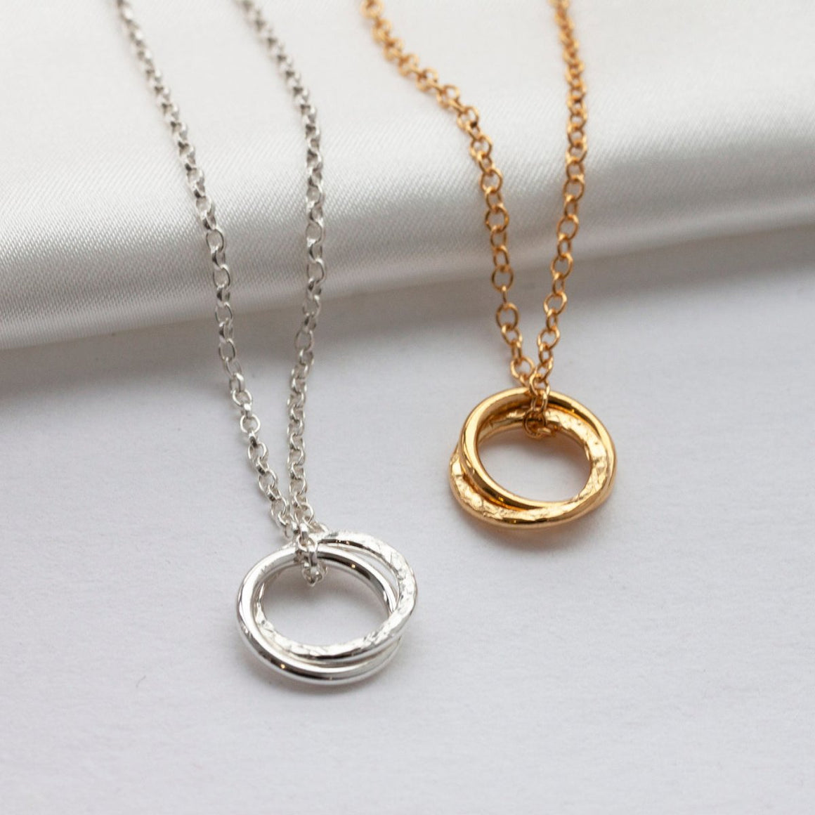 Personalised Name Necklace | 5 Russian Rings Necklace | Engraved Linke –  Alep Jewellery