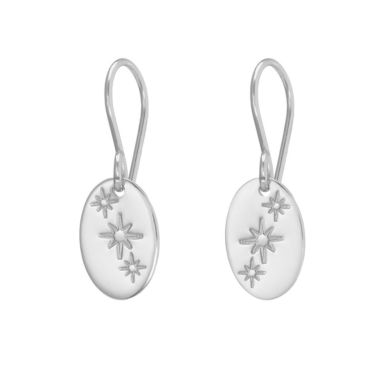 Oval trio of stars earrings silver - Lulu + Belle Jewellery