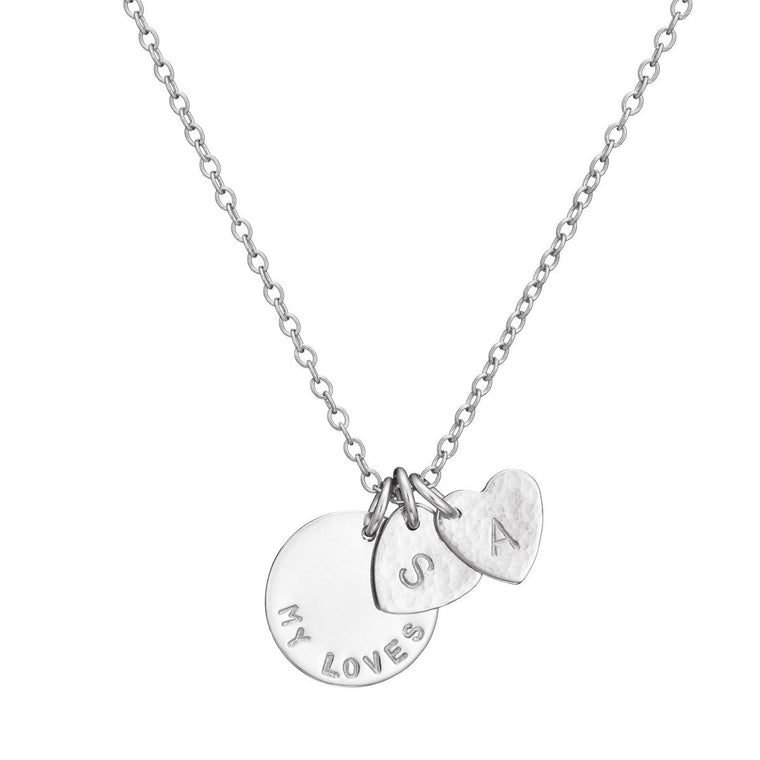 Personalised Heart Initial Necklace Silver - Lulu + Belle Jewellery