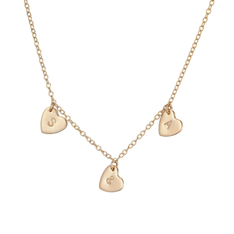 Personalised heart necklace with initials in gold - Lulu + Belle Jewellery