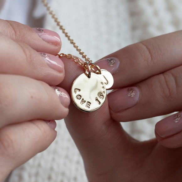 Asta Initial and Name Personalised Disc Necklace | Bloom Boutique