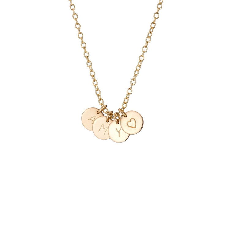 Petite Gold Initial Disc Necklace - Lulu + Belle Jewellery