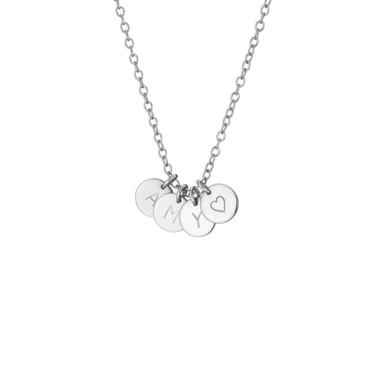 Petite Silver Initial Disc Necklace - Lulu + Belle Jewellery