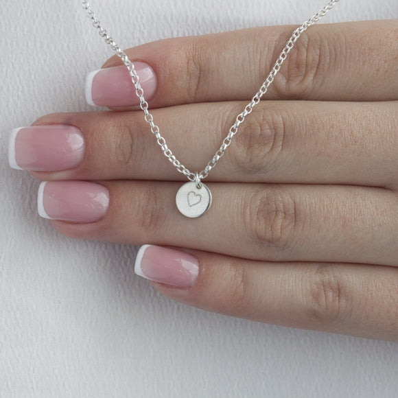 Petite Silver Initial Disc Necklace - Lulu + Belle Jewellery