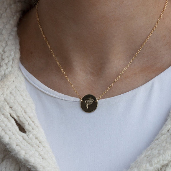 Poppy flower necklace in gold - Lulu + Belle Jewellery