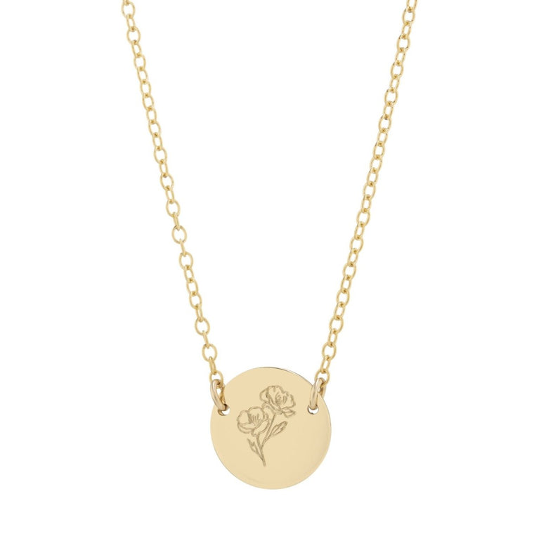 Poppy flower necklace in gold - Lulu + Belle Jewellery