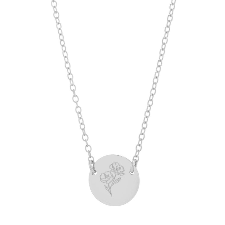 Poppy flower necklace silver - Lulu + Belle Jewellery