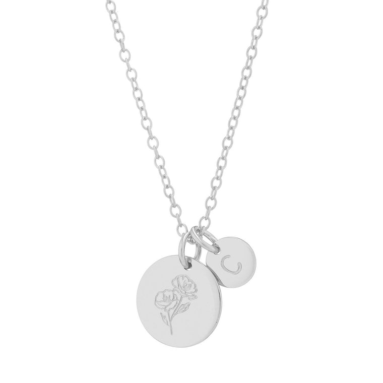 Poppy initial necklace silver - Lulu + Belle Jewellery