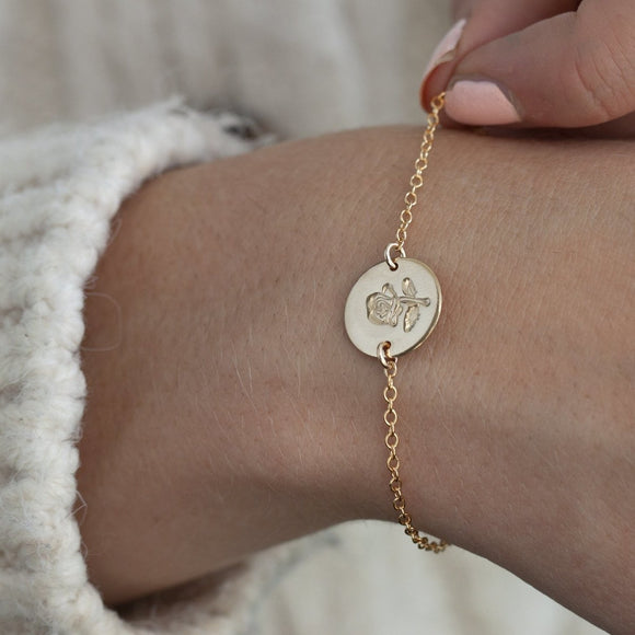 Rose disc bracelet gold - Lulu + Belle Jewellery