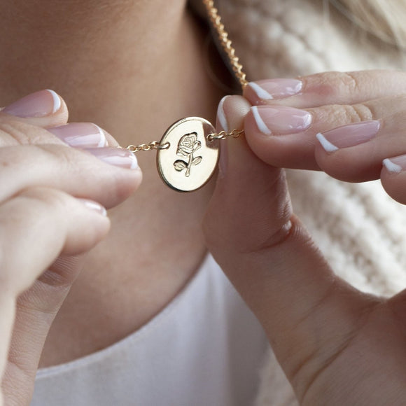 Rose disc necklace gold - Lulu + Belle Jewellery