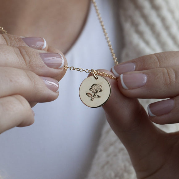 Rose pendant necklace silver - Lulu + Belle Jewellery