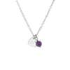 Silver birthstone necklace with heart initial - Lulu + Belle Jewellery