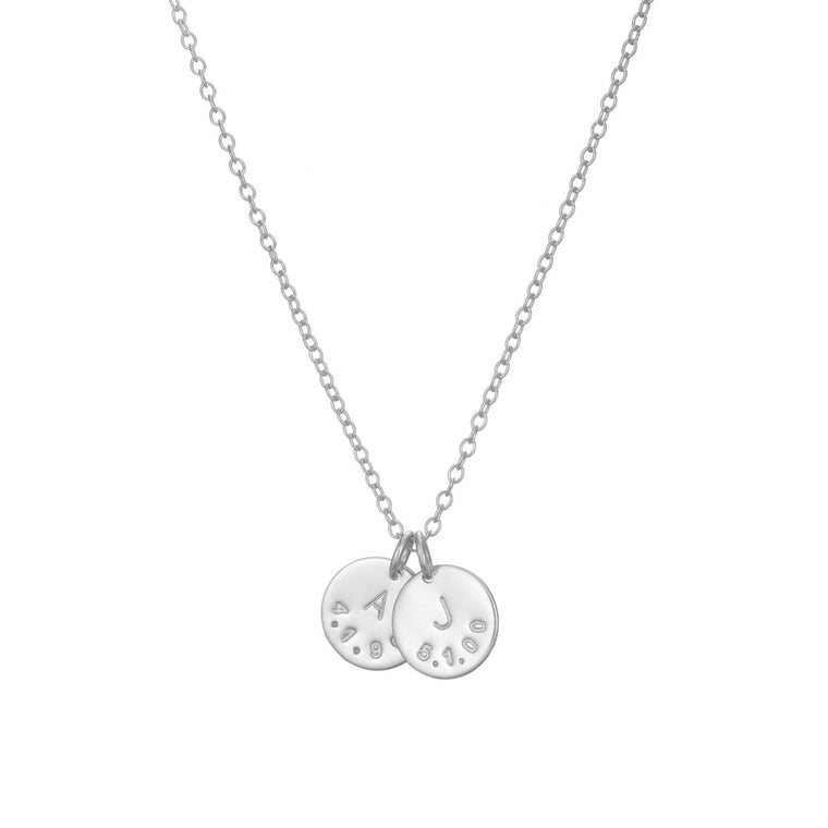 Silver Date and Initial Necklace - Lulu + Belle Jewellery