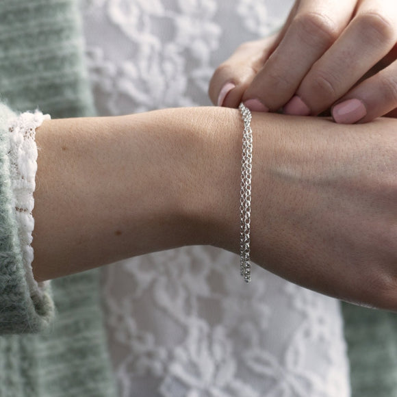 Silver Double Chain Bracelet - Lulu + Belle Jewellery