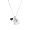Silver double heart necklace with initial and birthstone - Lulu + Belle Jewellery