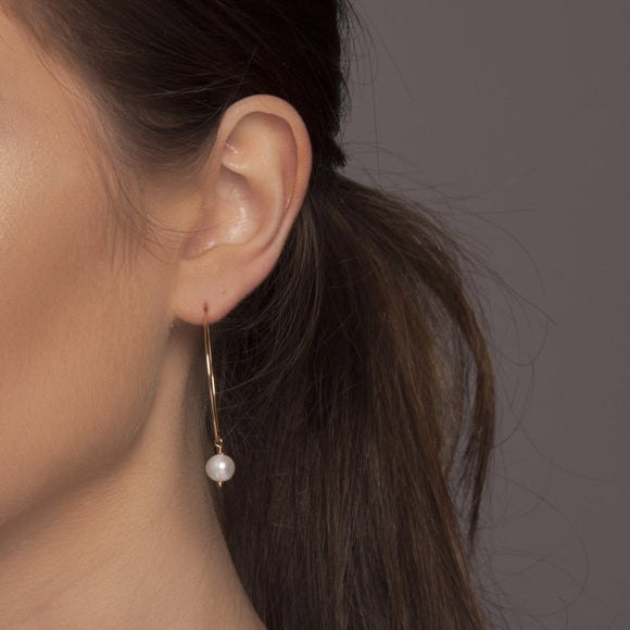 Silver Freshwater Pearl Drop Earrings - Lulu + Belle Jewellery