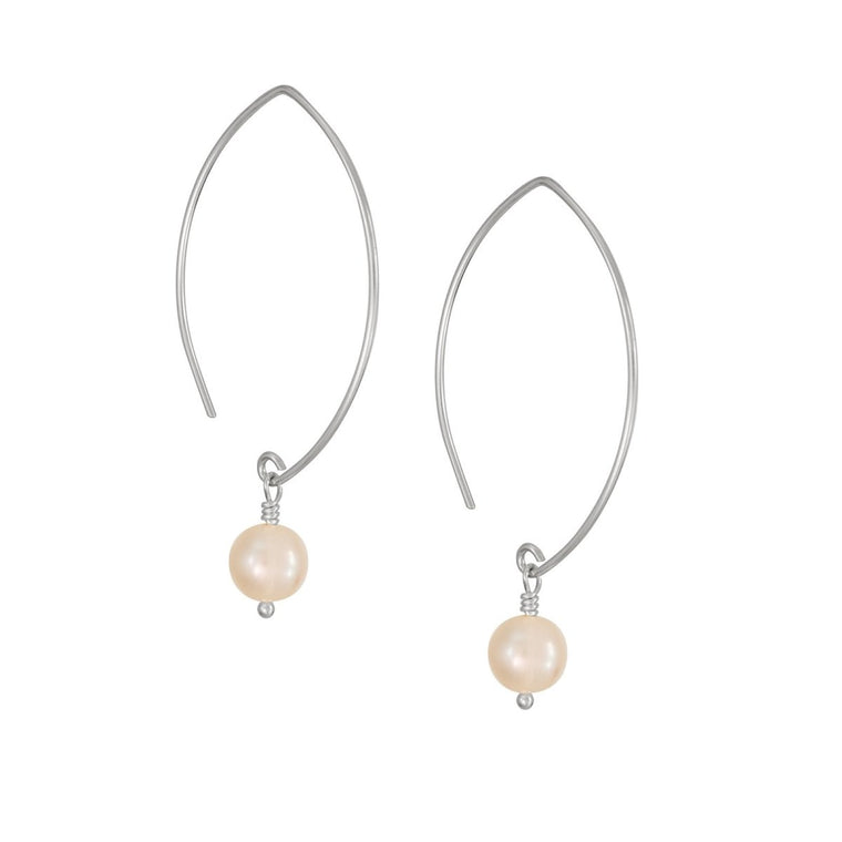 Silver Freshwater Pearl Drop Earrings - Lulu + Belle Jewellery