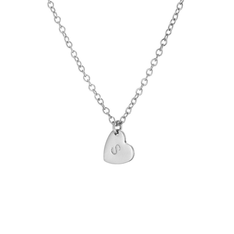 Silver heart initial necklace - Lulu + Belle Jewellery