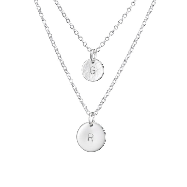 Silver Layered Initial Necklace Set - Lulu + Belle Jewellery