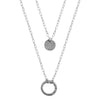 Silver Layered Necklace with Disc and Karma - Lulu + Belle Jewellery