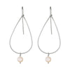 Silver Teardrop Hoops with Pearls - Lulu + Belle Jewellery