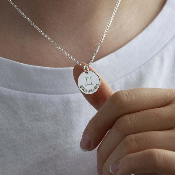 Zodiac Name Necklace Silver - Lulu + Belle Jewellery