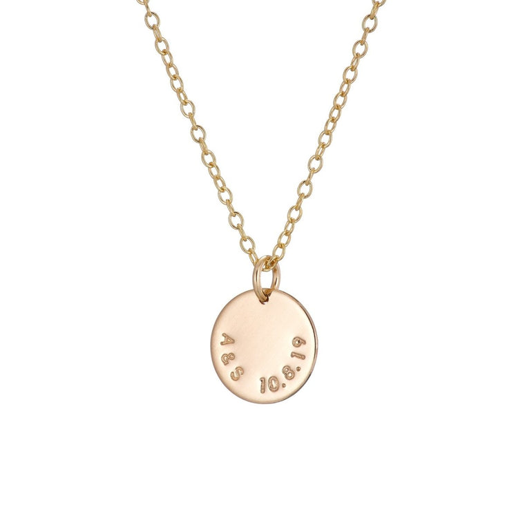 Stamped Edge Personalised Necklace Gold - Lulu + Belle Jewellery