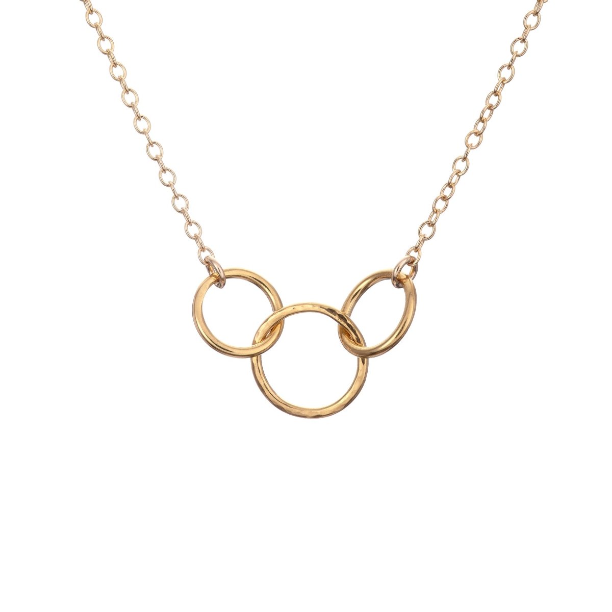 The three of us interlocking circles necklace gold Lulu Belle Jewellery