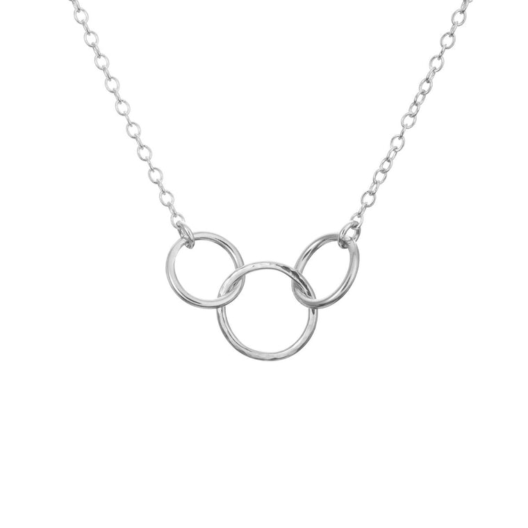 'The three of us' interlocking circles necklace silver - Lulu + Belle Jewellery