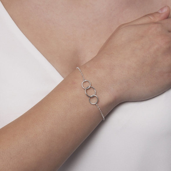 'The three of us' silver interlocking rings bracelet - Lulu + Belle Jewellery
