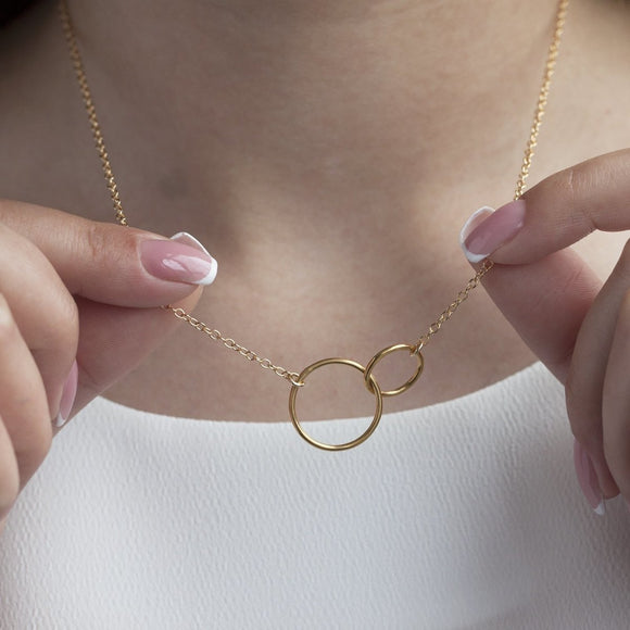 'Together' Interlocking Circles Necklace Gold - Lulu + Belle Jewellery