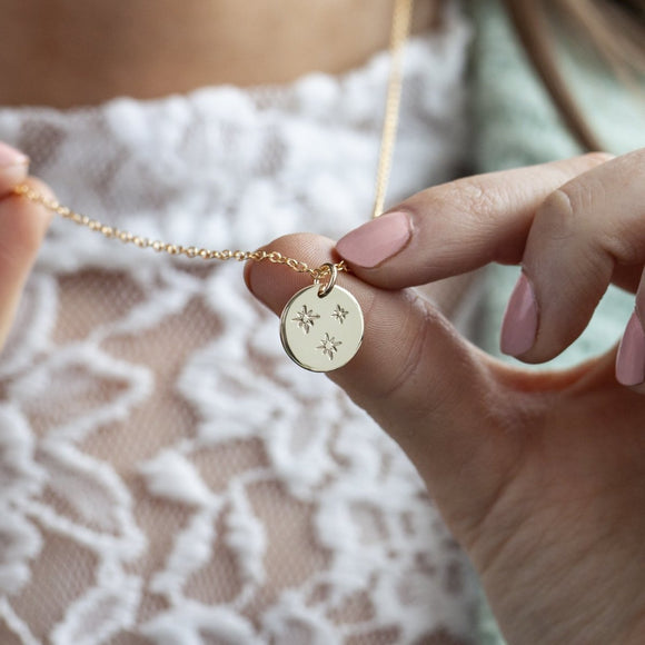 Trio of stars pendant gold - Lulu + Belle Jewellery