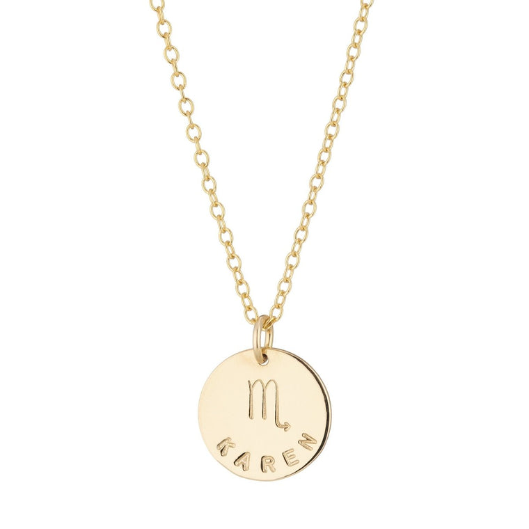 Zodiac Name Necklace Gold - Lulu + Belle Jewellery