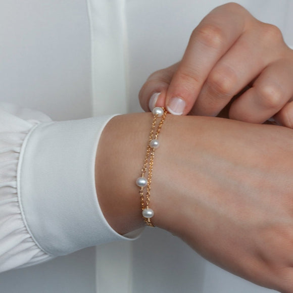 ZOE Layered Pearl Bracelet Gold or Silver - Lulu + Belle Jewellery